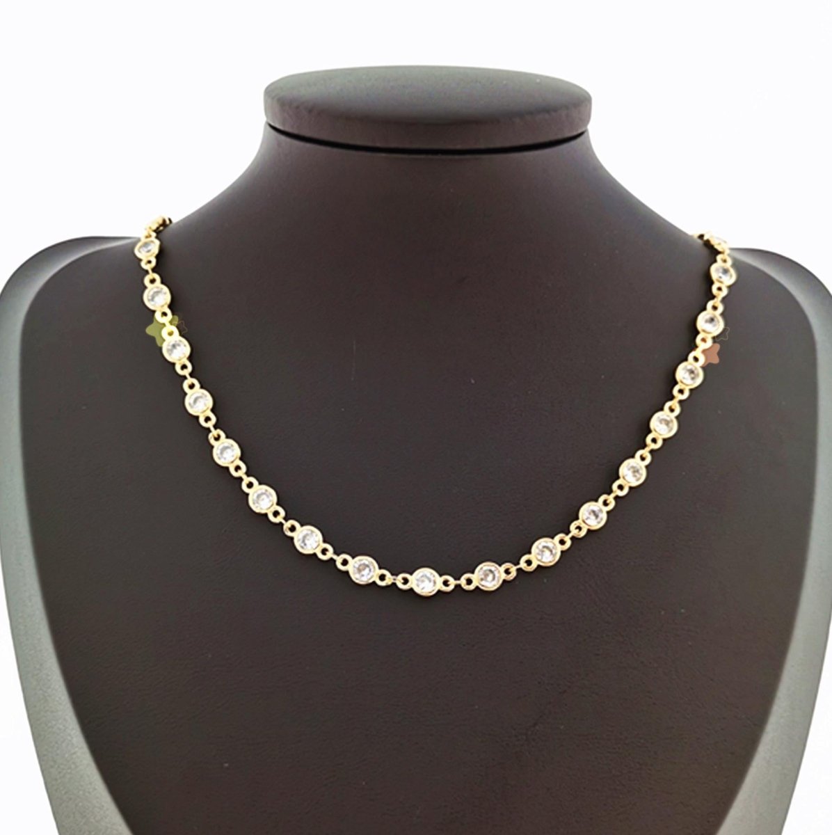 5mm Round Cubic Zirconia Gold Filled Chain by Yard, Gold Cable Chains, Chain Supplies, Bulk Chain for Rosary Necklace Bracelet Supply | ROLL-182 Clearance Pricing
