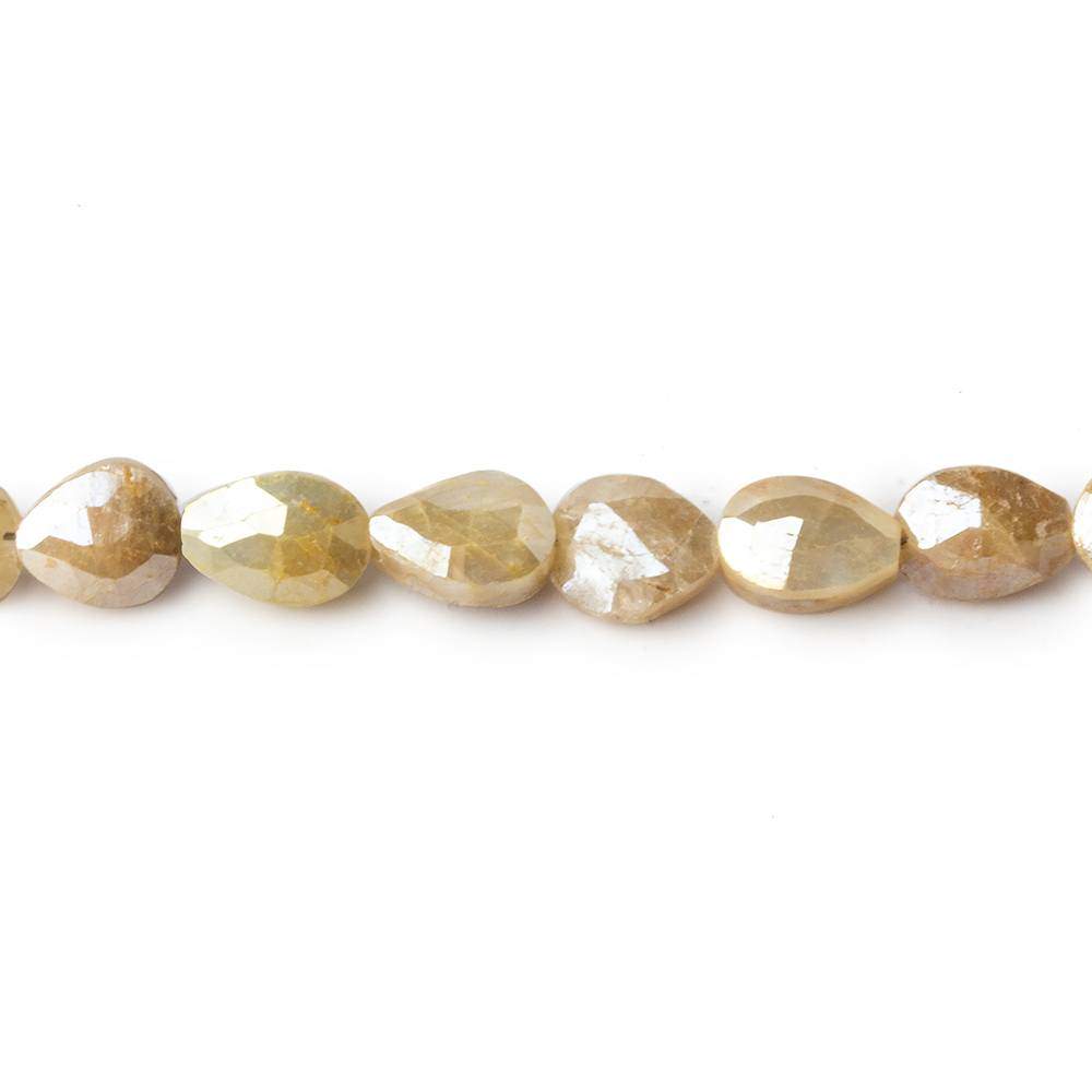 5x4-7x5mm Yellow Mystic Sapphire Faceted Pear Beads 7.5 inch 28 pieces