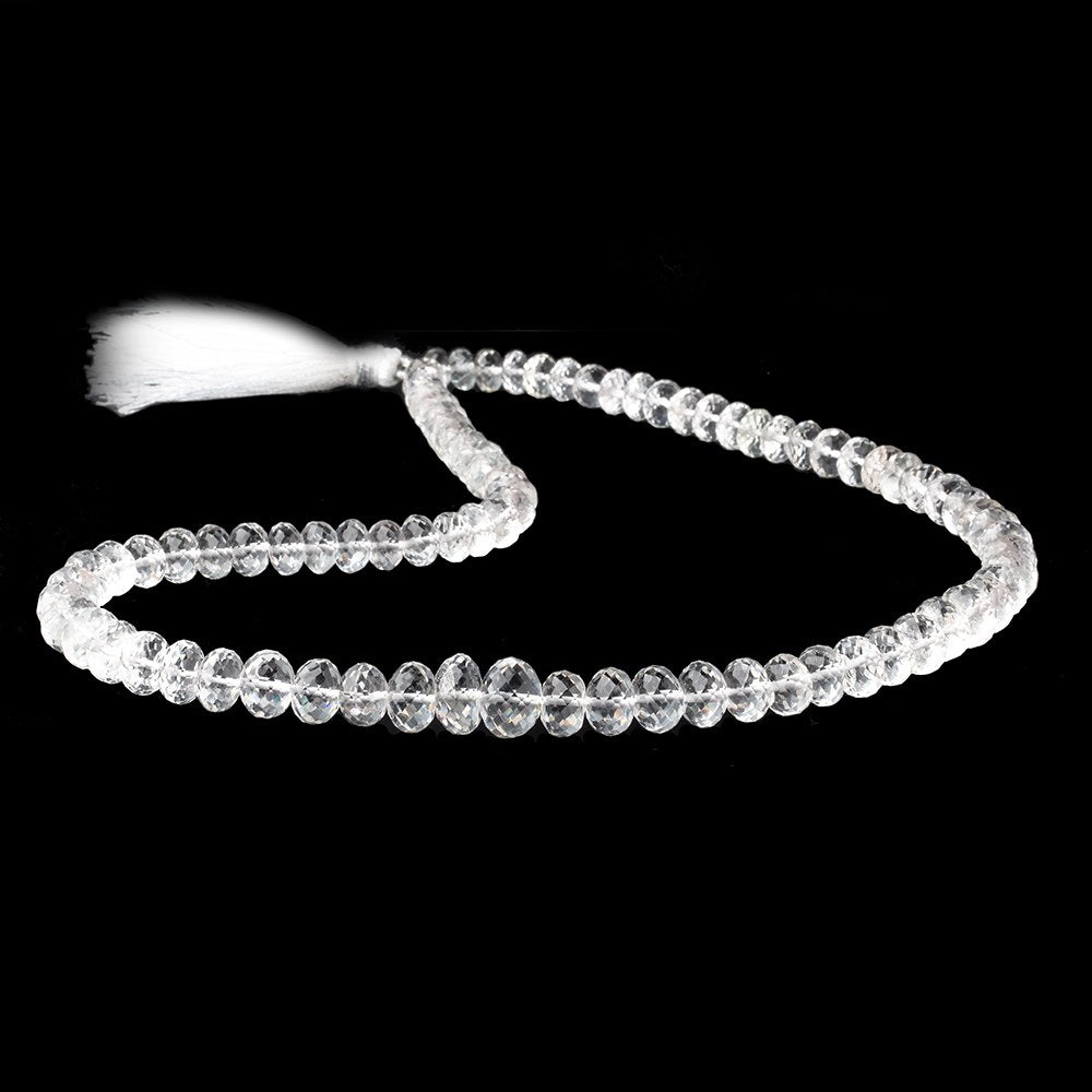 6-11mm Crystal Quartz Faceted Rondelle Beads 17 inch 84 pieces