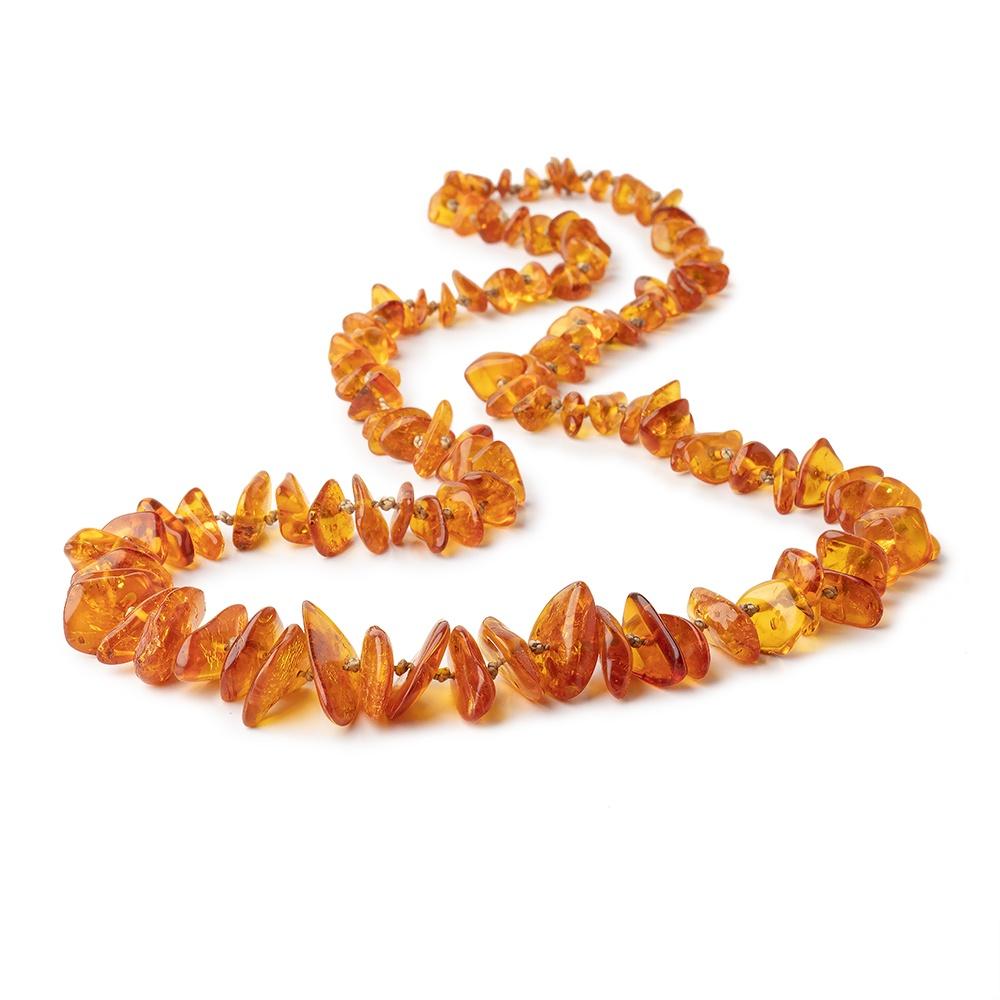 6-24mm Golden Amber Plain Nuggets 28 inch 112 beads
