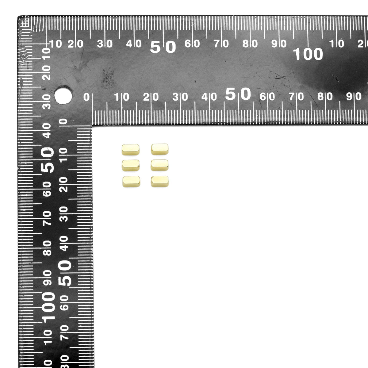 CZ Rectangle Tube Gold Spacer beads, Sku#JL187