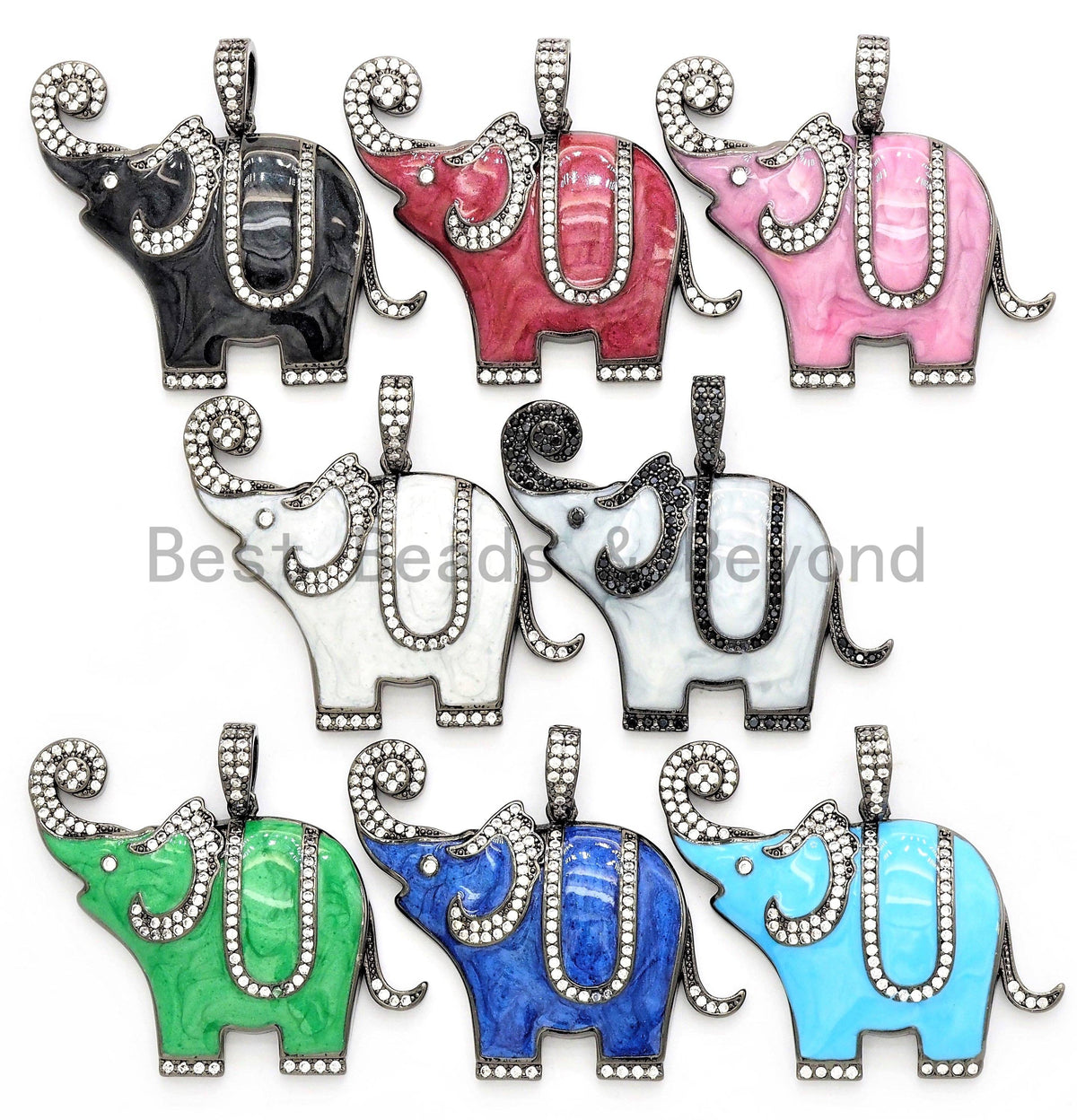 NEW Enamel Colorful Elephant Pendant,CZ Micro Pave Oil Drop Elephant pendant,Enamel pendant,Enamel Jewelry,33x41mm,sku#F569