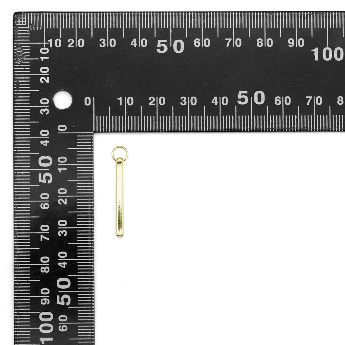 Plain Gold Long Bar Pendant, Sku#A137