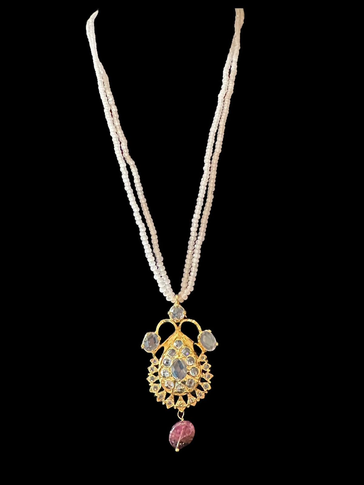 PS524 Jugni in rose quartz beads beads ( READY TO SHIP )