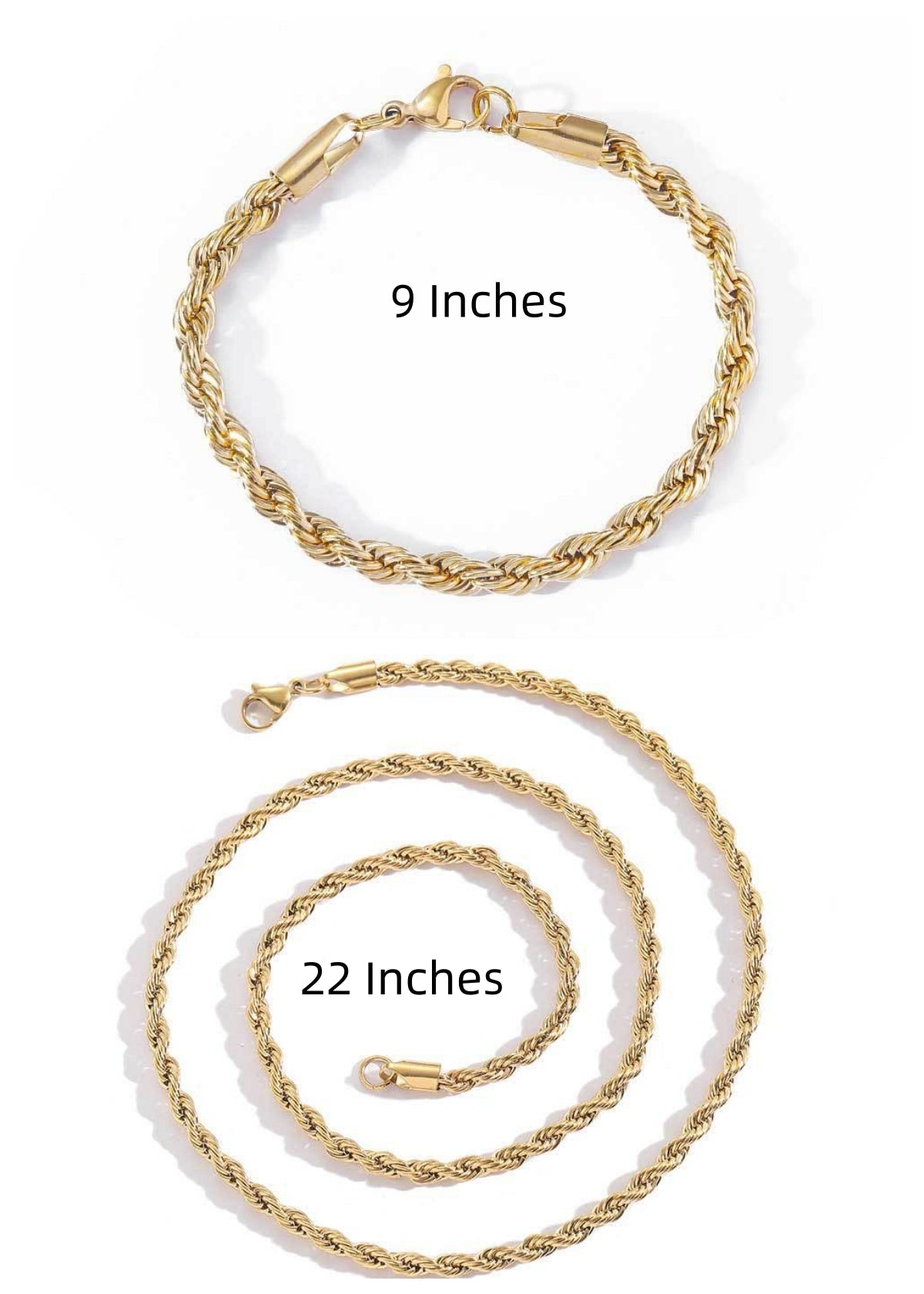 Euro-American Hip-hop Stainless Steel Necklace Twisted Chain Streetwear Titanium Steel Bracelet