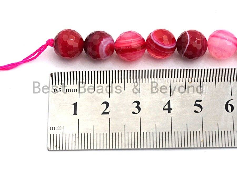 High Quality Faceted Red Banded Agate beads, 6mm/8mm/10mm/12mm Red Agate Gemstone beads, Natural Agate Beads, 15.5inch strand, SKU#U452