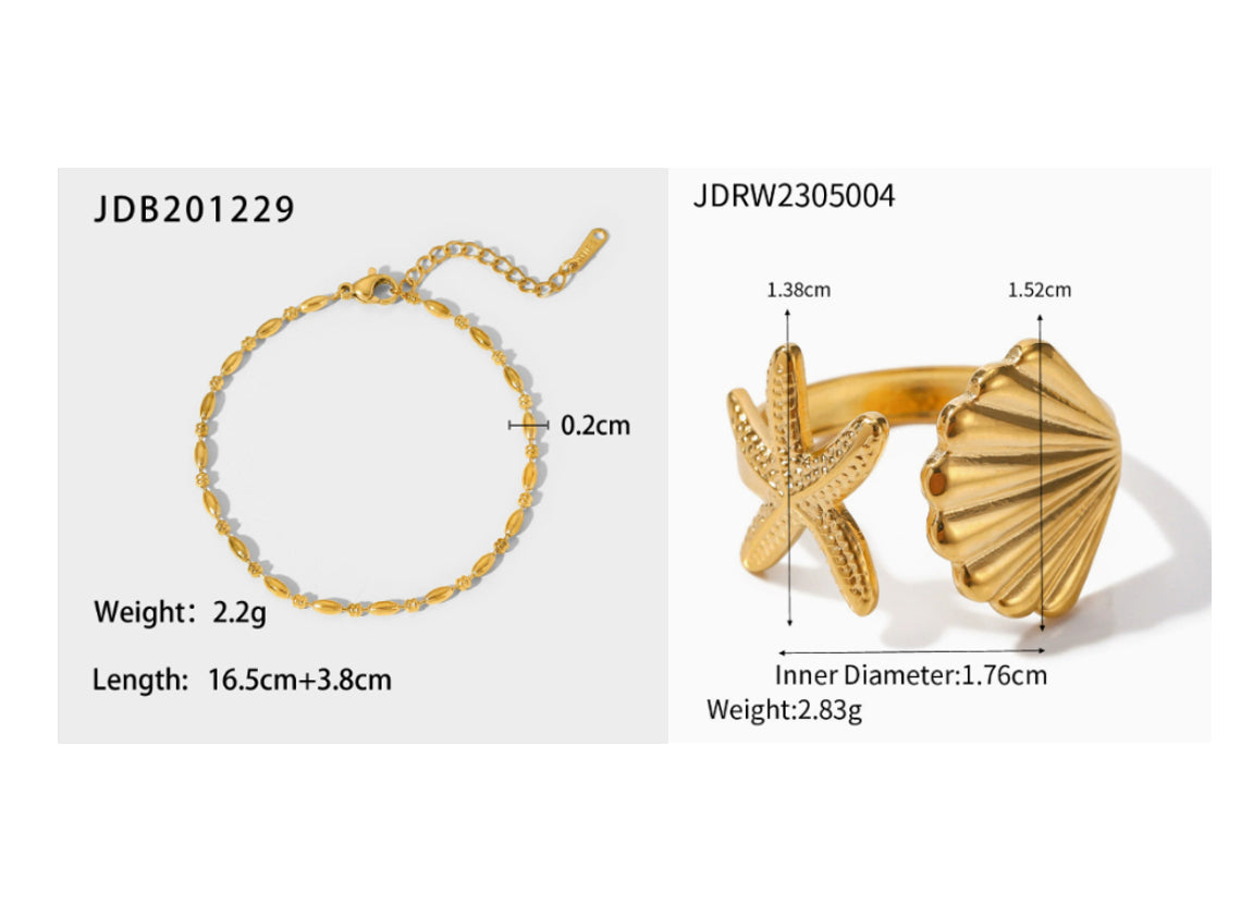 Stainless Steel Ring Ins Shell Bracelet