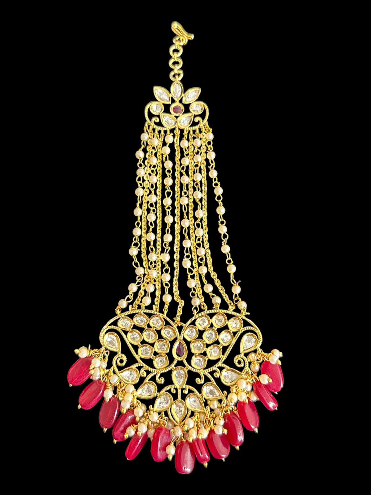 DJHR91 Gold plated high quality Polki jhoomar ( READY TO SHIP )