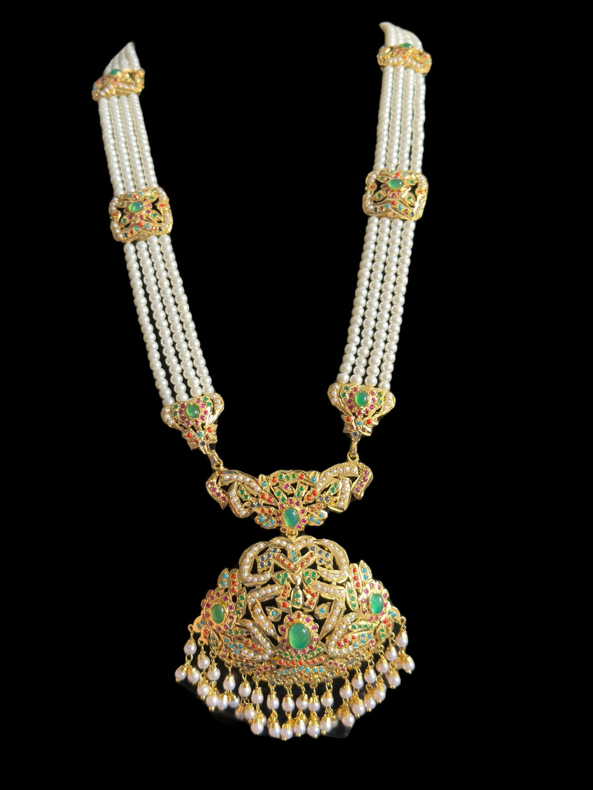 DLN97 Filza jadau rani haar in Navratan ( READY TO SHIP )