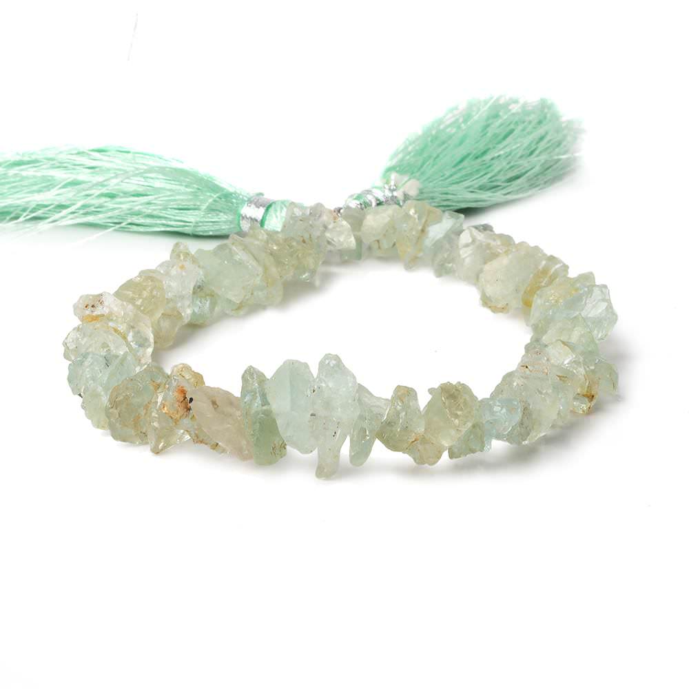 6x4-13x6mm Aquamarine & Helidor side drilled Natural Crystals 8 inch 50 pieces