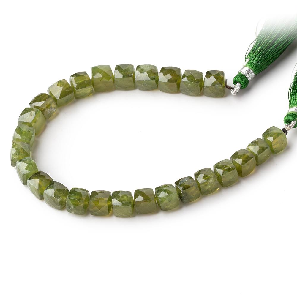 7-8mm Idocrase Faceted Cube Beads 8 inch 26 pieces
