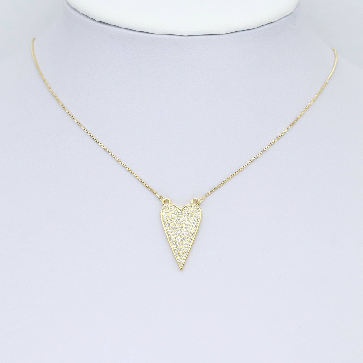 CZ Pave Point Heart Shape Connector Charm Pendant, Sku#LK959