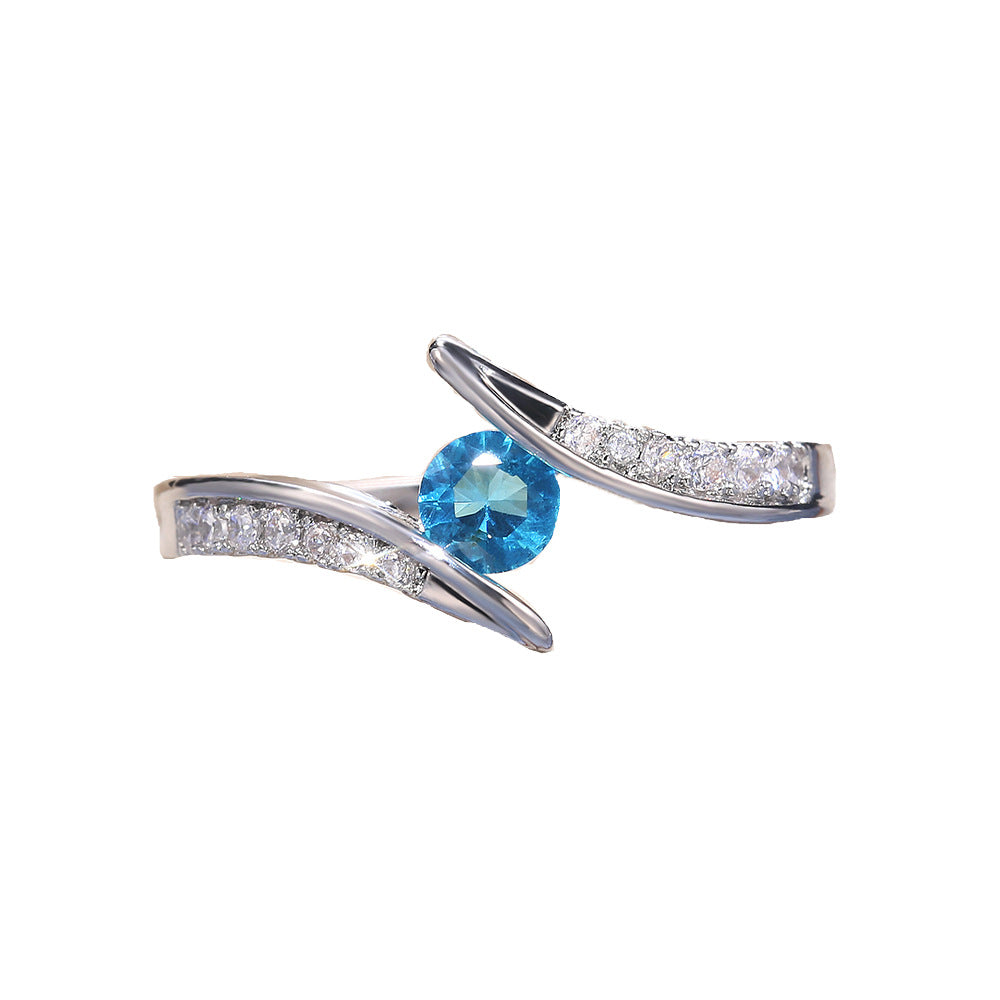 Fashionable Round Zircon Ring For Women