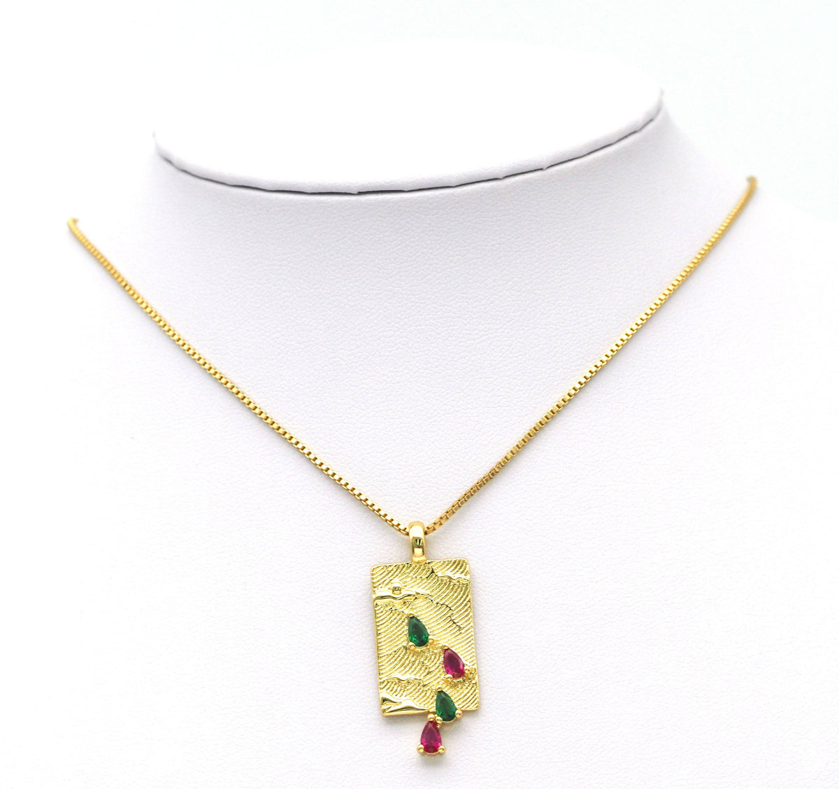 Teardrop CZ Rectangle Charm, Sku#LK585
