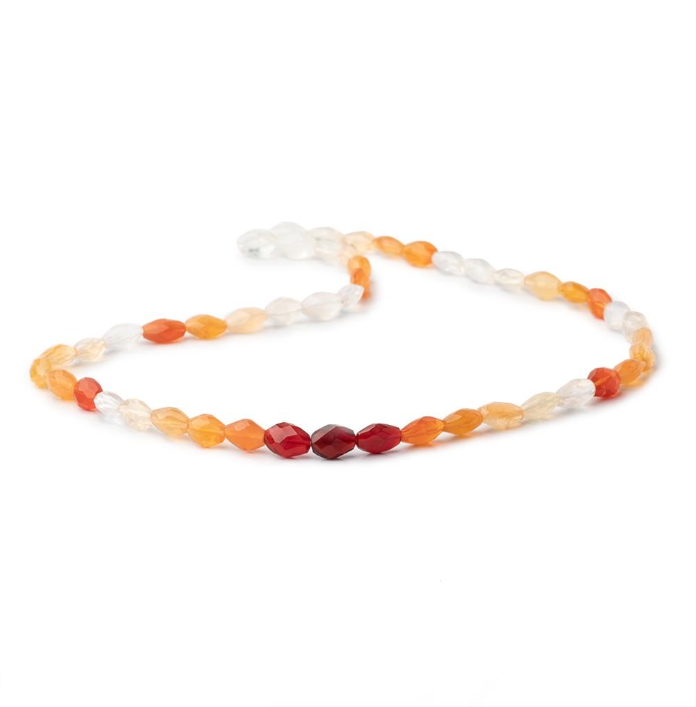 7.5x6-9x6mm Multi Color Fire Opal Faceted Nugget Beads 16 inch 49 pieces AA