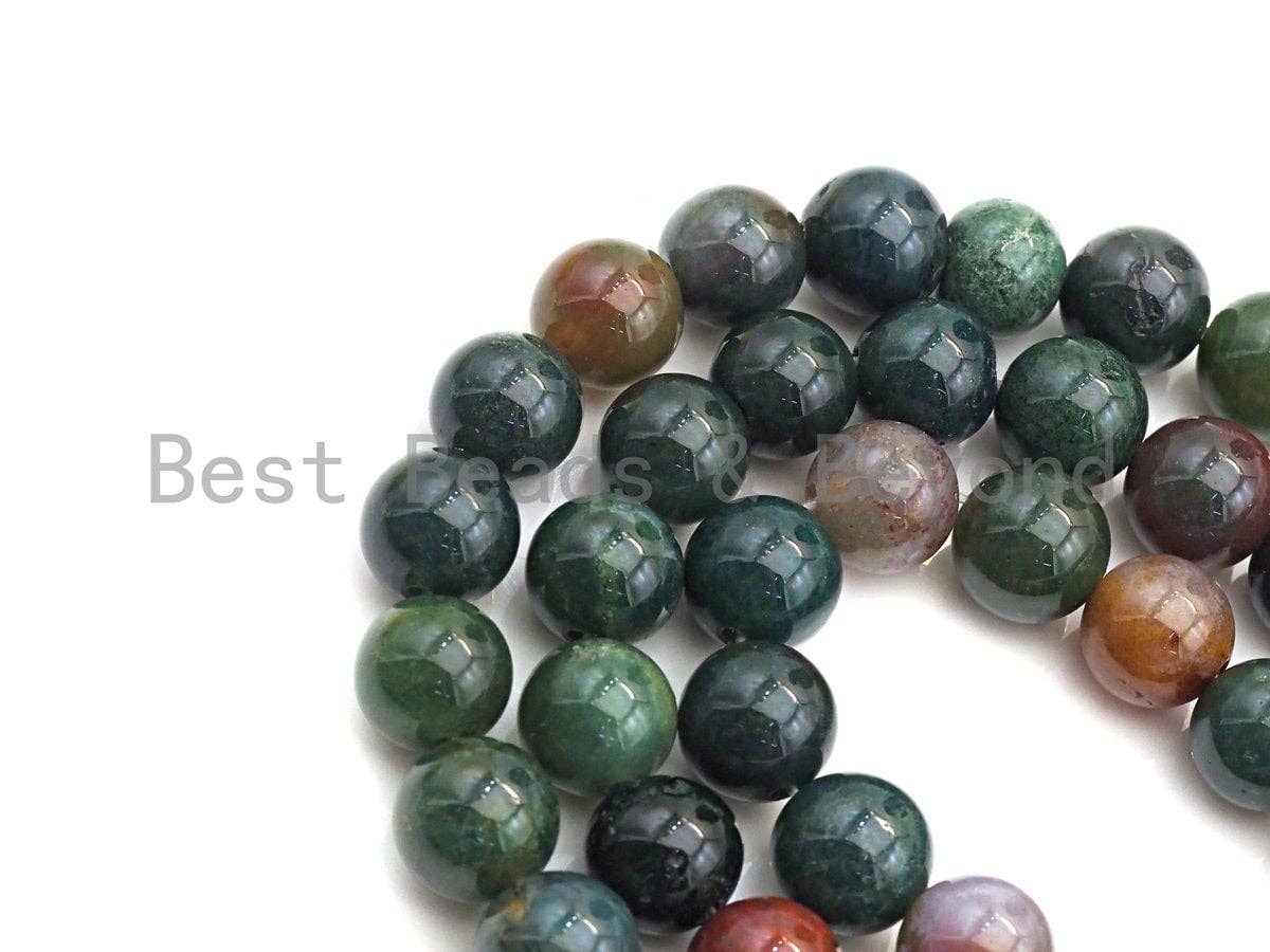 Natural Indian Agate, Round Smooth 6mm/8mm/10mm/12mm/14mm, 15.5" Full Strand, sku#U636