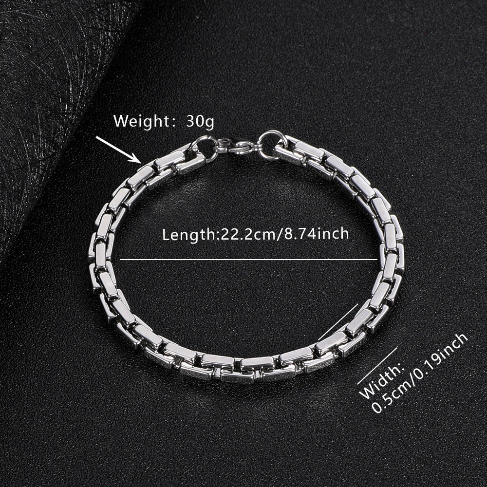 Hot Sale Men Cuban Link Bracelet, Bold Hip Hop Punk Titanium Steel Hand Jewelry