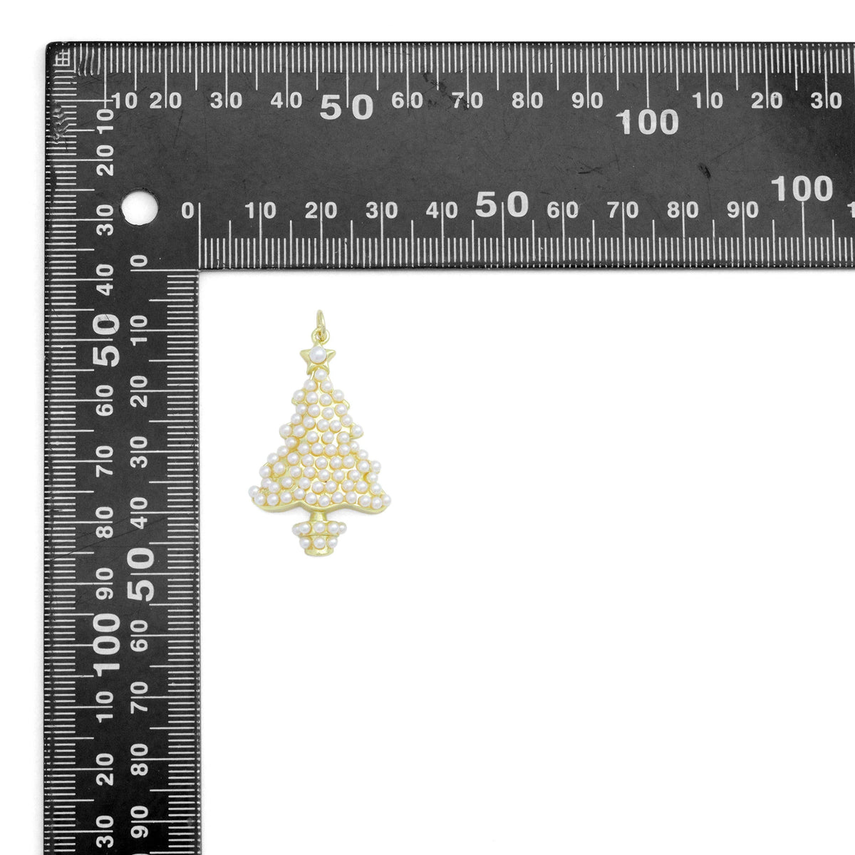 White Pearl Christmas Trees Charm Pendant,Sku#A480