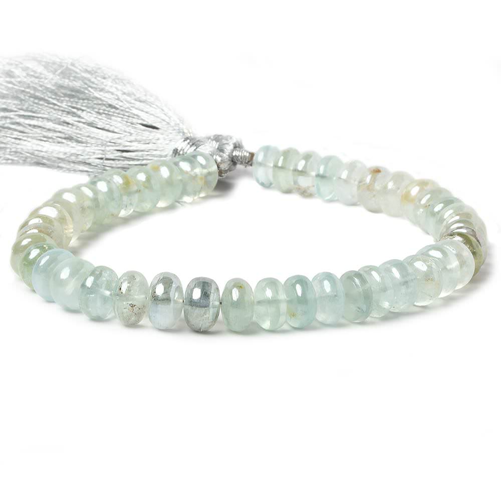 7mm Mystic Aquamarine plain rondelle beads 8 inch 45 pieces