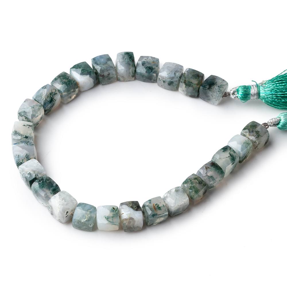 8-8.5mm Peacock Solar Quartz Faceted Cube Beads 8 inch 24 pieces