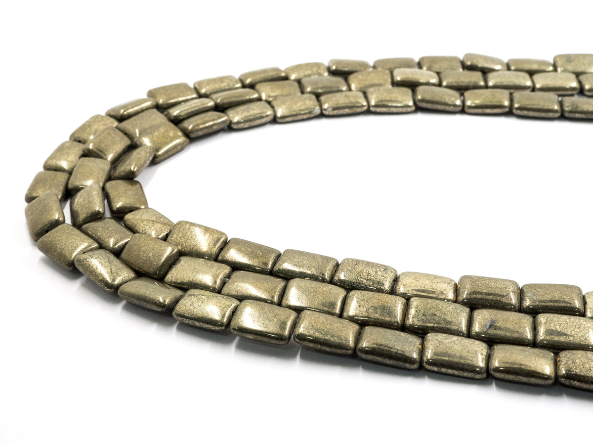 Quality Natural Pyrite Rectangular Beads, SKU#W16