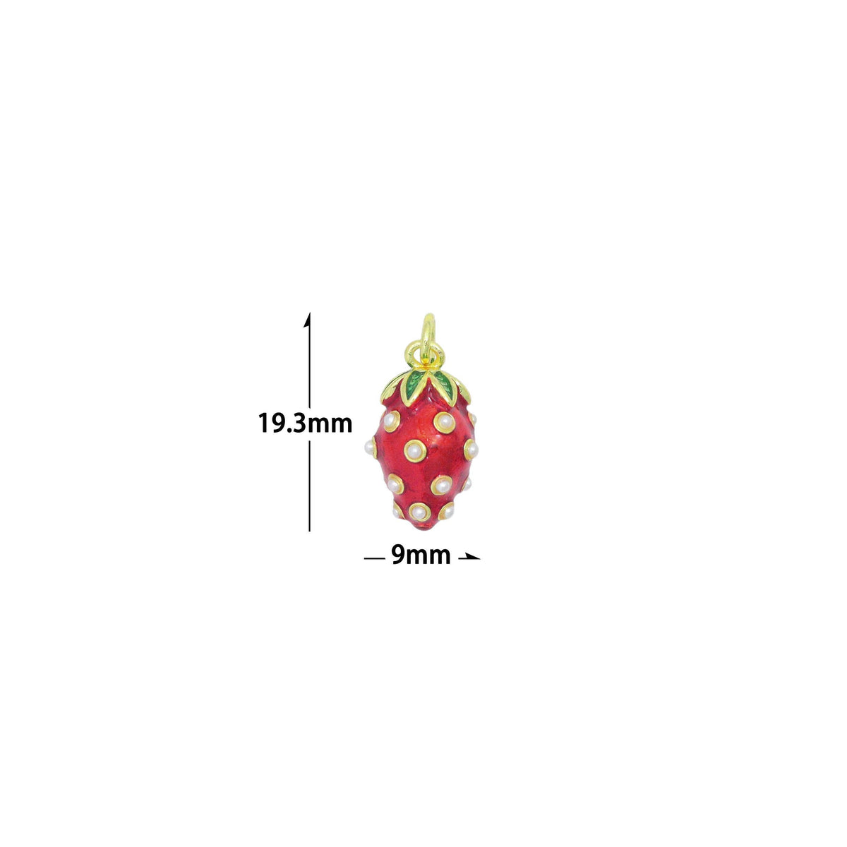 White Pearl Strawberry Charm Pendant,Sku#LD724