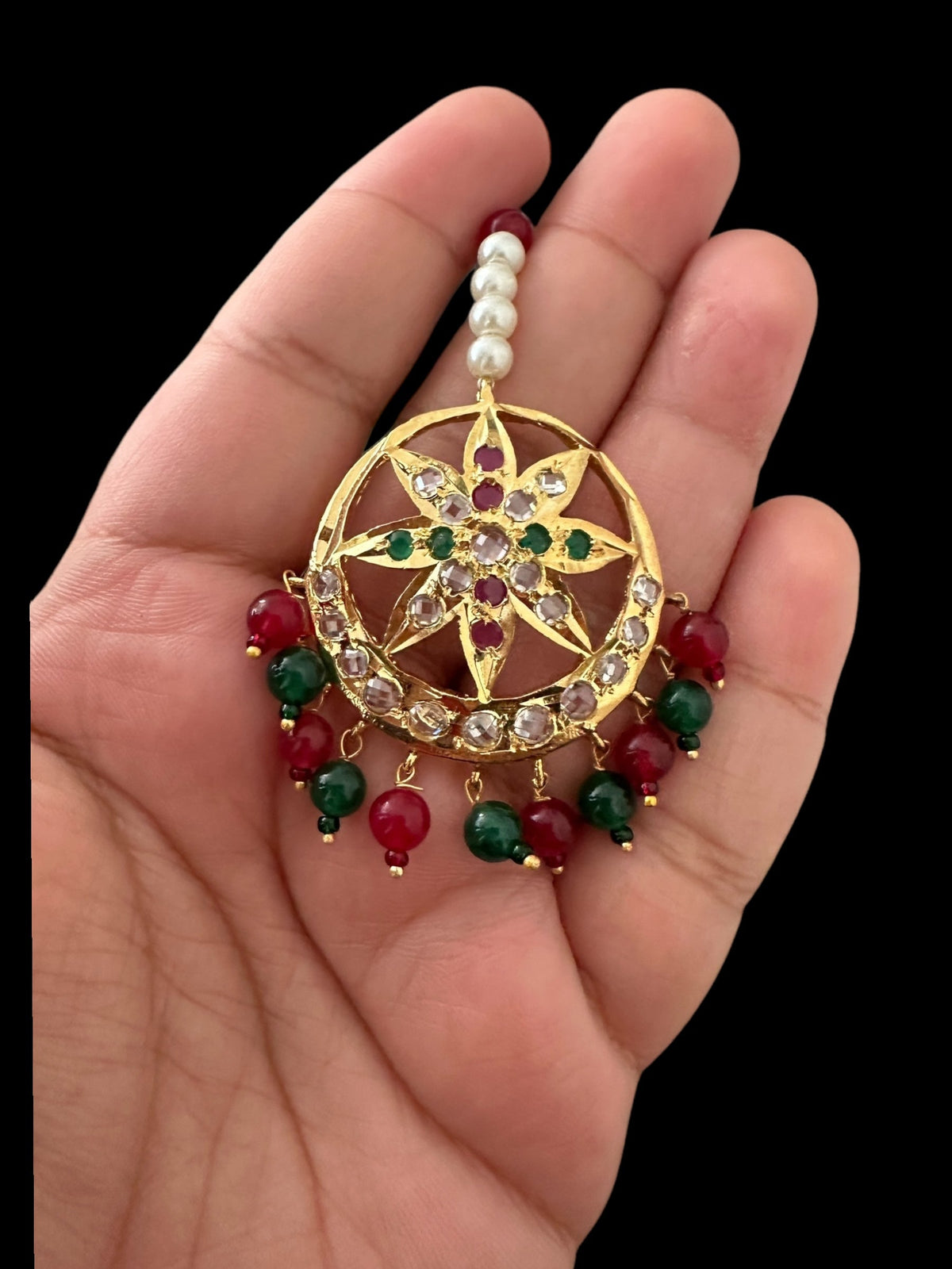 DJTK329 Akbari tika in red green (READY TO SHIP)