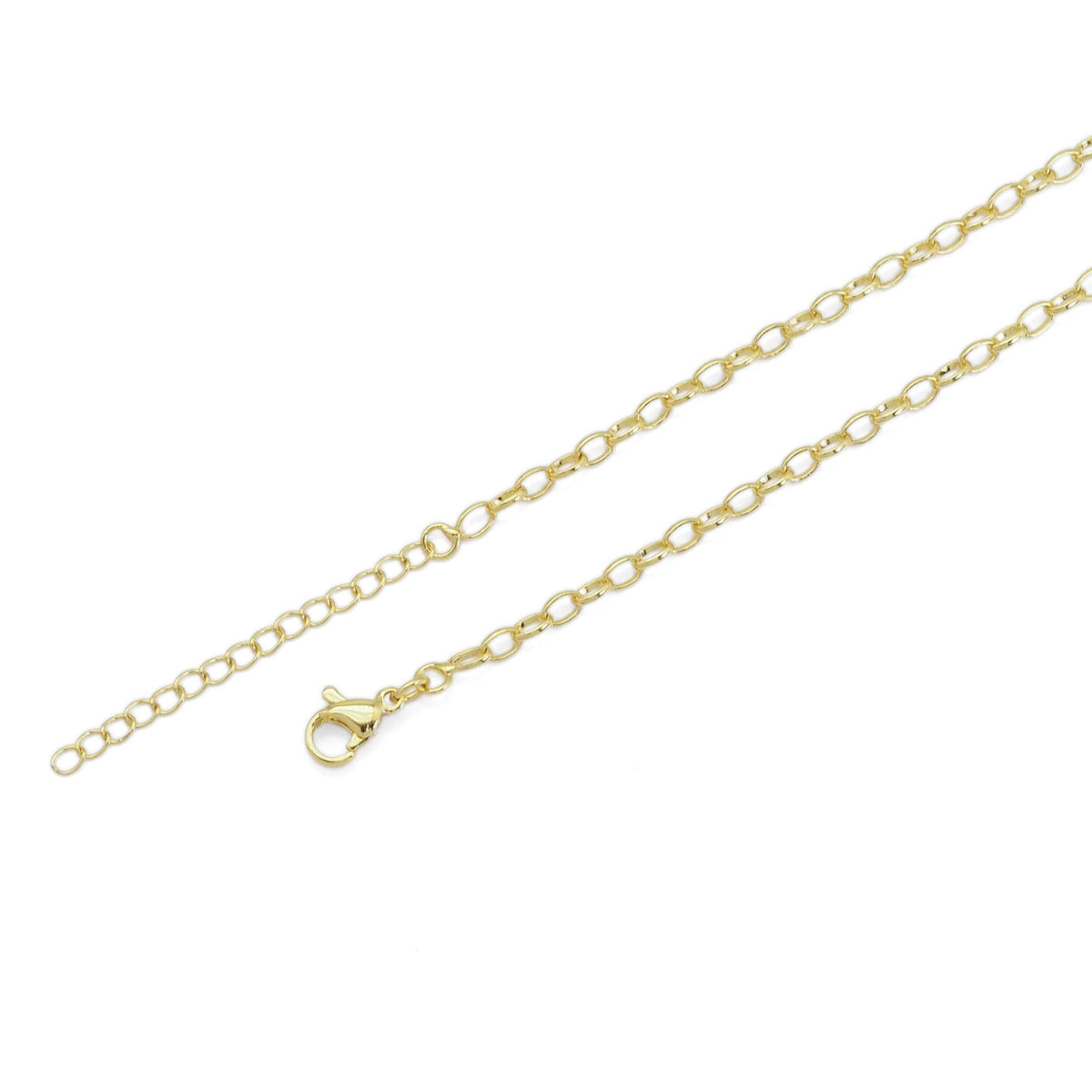 Thin Oval Link Gold Adjustable Necklace, Sku#LD494