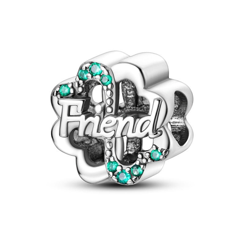 Sisterhood Friendship PendantSilverplated Beaded Heart Bestie Gift