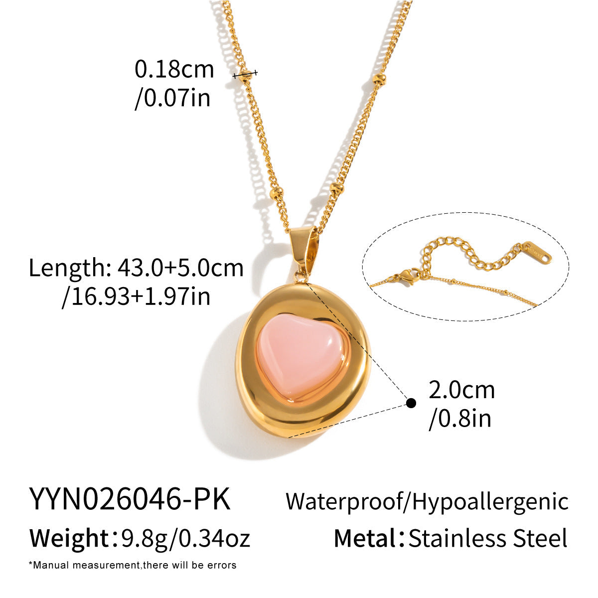 Natural Stone High-end Necklace With An 18K Gold Pendant