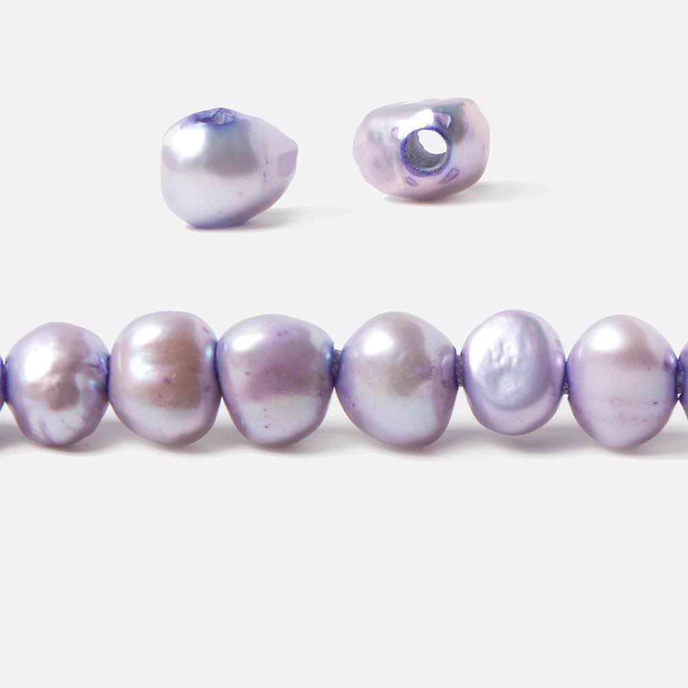 8x10-7.5x10.5mm Lilac Baroque 2.5mm large hole Pearls 15 in. 49 pcs