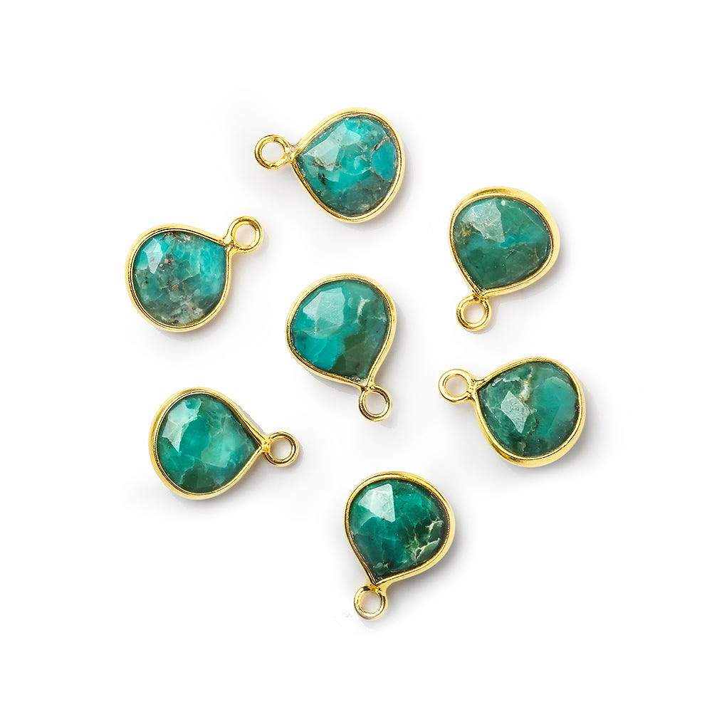 8x8mm Vermeil Bezel Turquoise faceted heart Pendant 1 piece