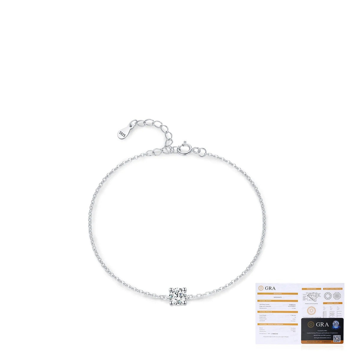 Geometric D-Color VVS1 Moissanite Bracelet in Sterling Silver – Minimalist Stackable Wristband for Women