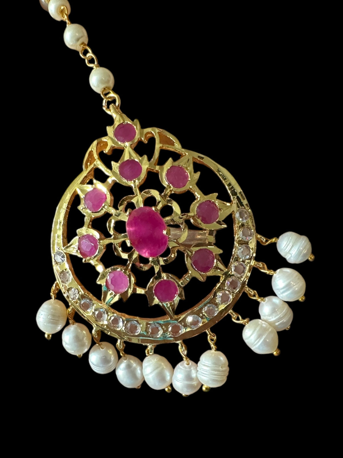 DJTK304 Naira tika in fresh water pearls - RUBY ( READY TO SHIP )