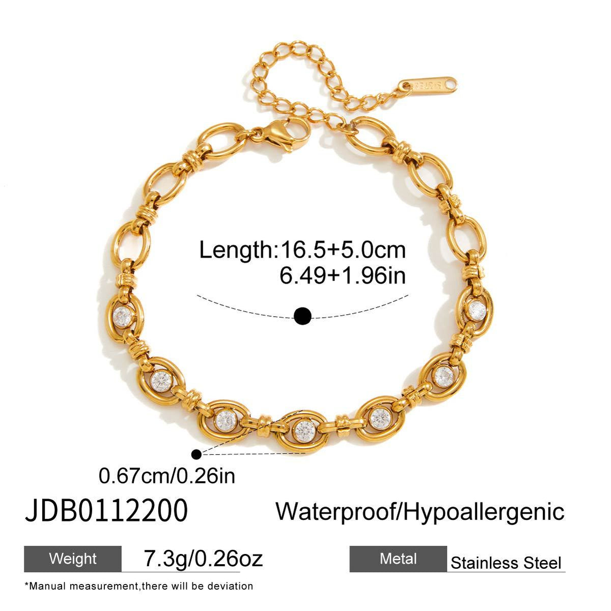Zircon Chain Tassel Earrings and Bracelet Set