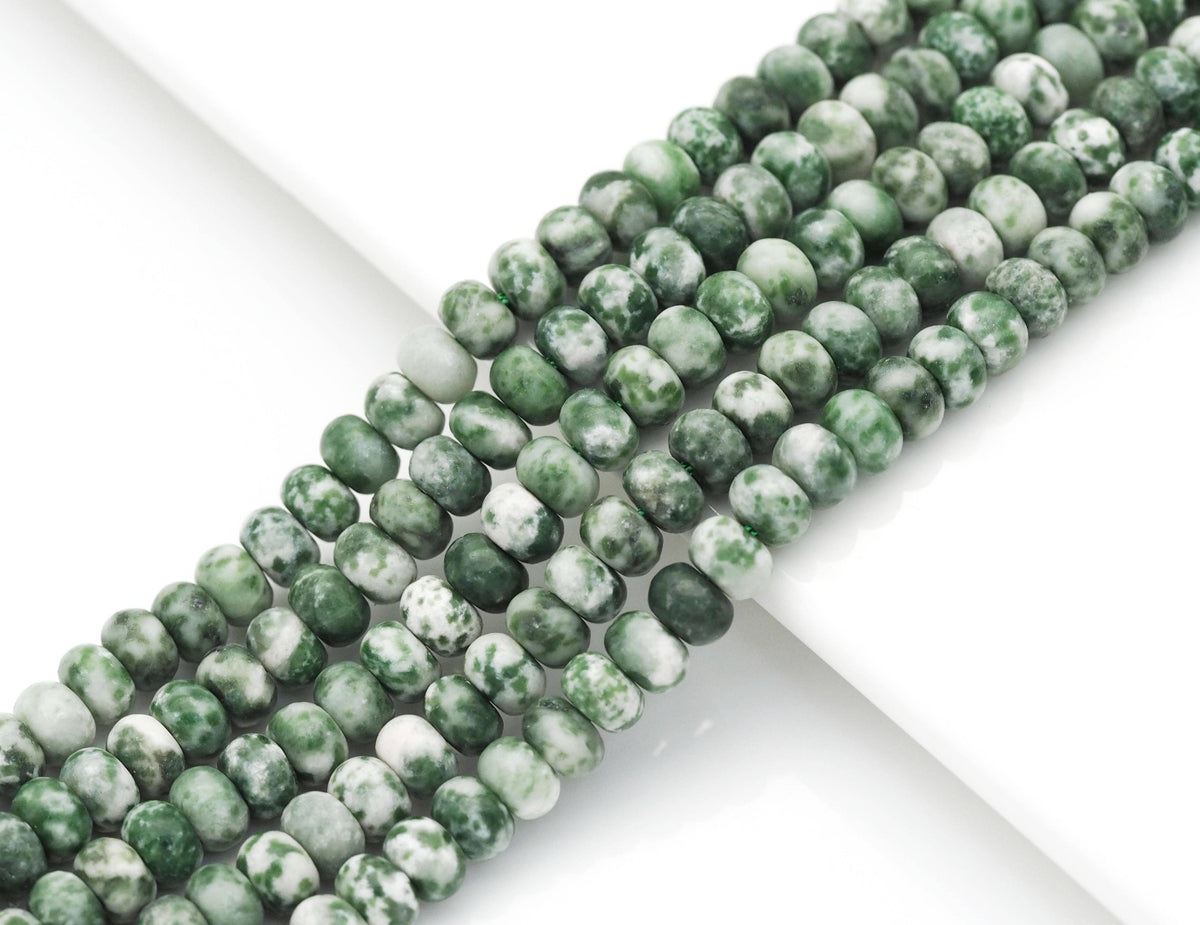 Genuine Blue Dot Stone Rondelle Smooth Beads, 4x6mm, Sku#U1409