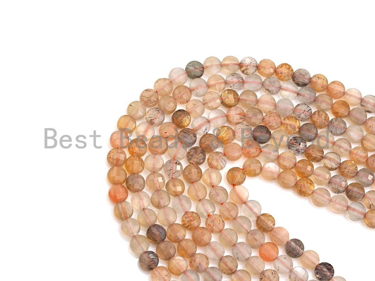 High Quality Natural Mixed Color Moonstone Checkerboard Cut beads, 4mm Turtle Shell Cut Moonstone Beads, 16" Full Strand, sku#U783