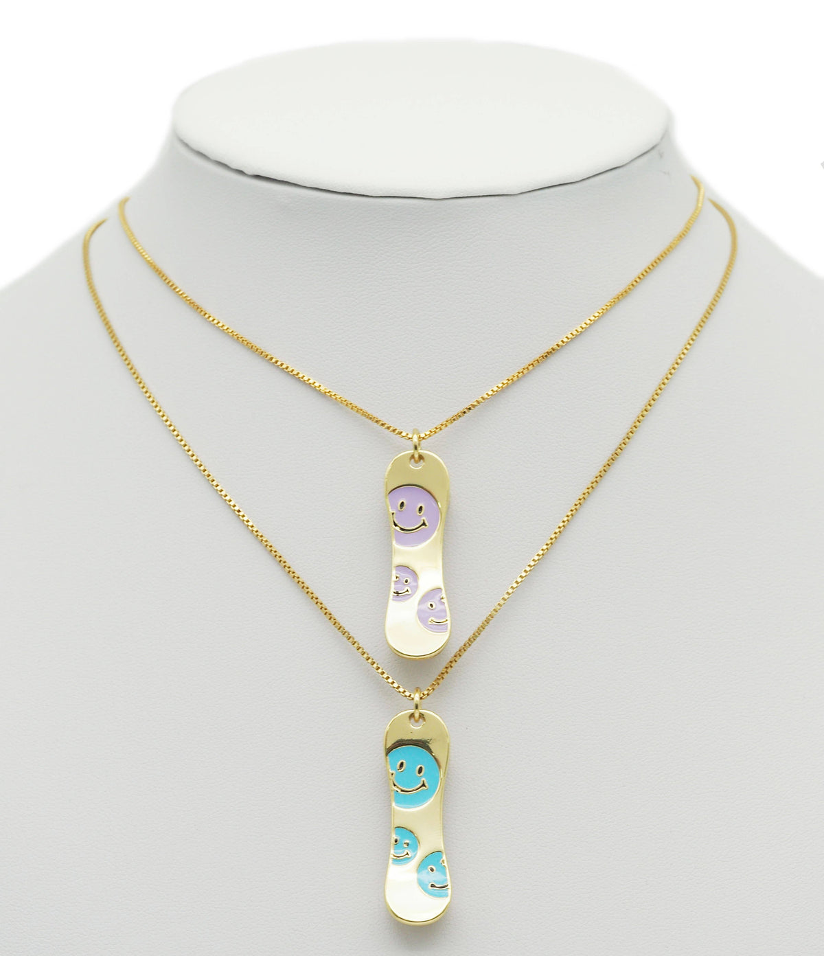 Enamel Smiley Face on Skateboard Pendant, Sku#F1466