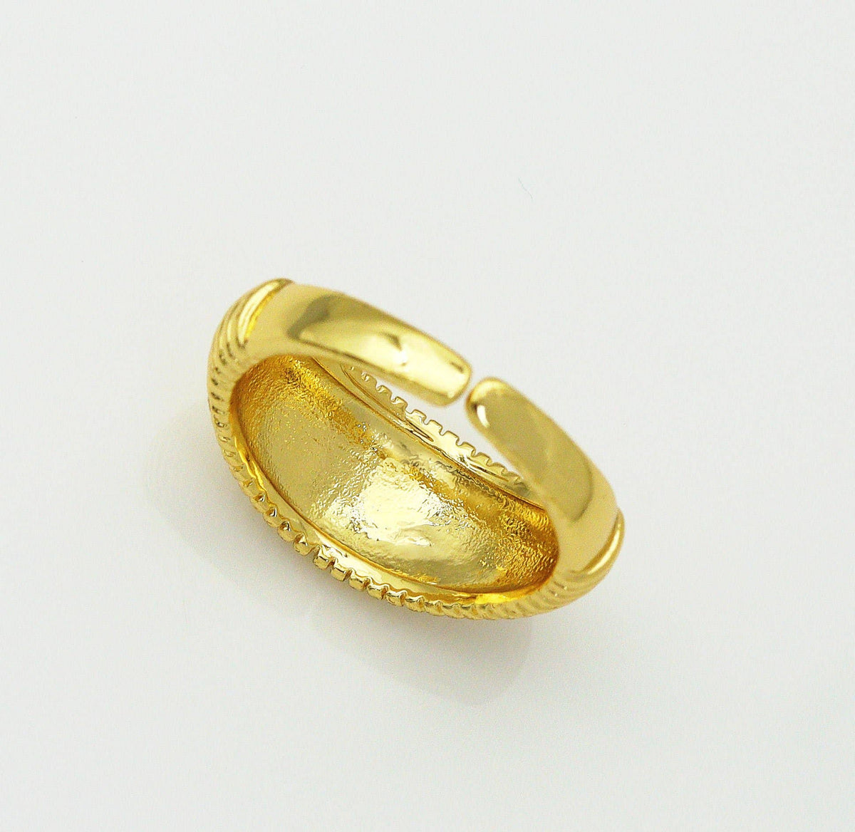 Gold Straight lines Adjustable Ring, Sku#LD269