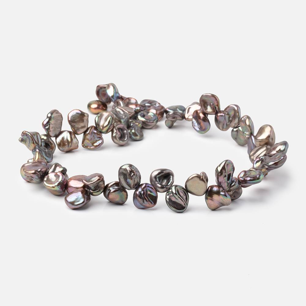 9x9-11x10mm Peacock Top Drill Keshi Freshwater Pearls 15 inch 56 Beads