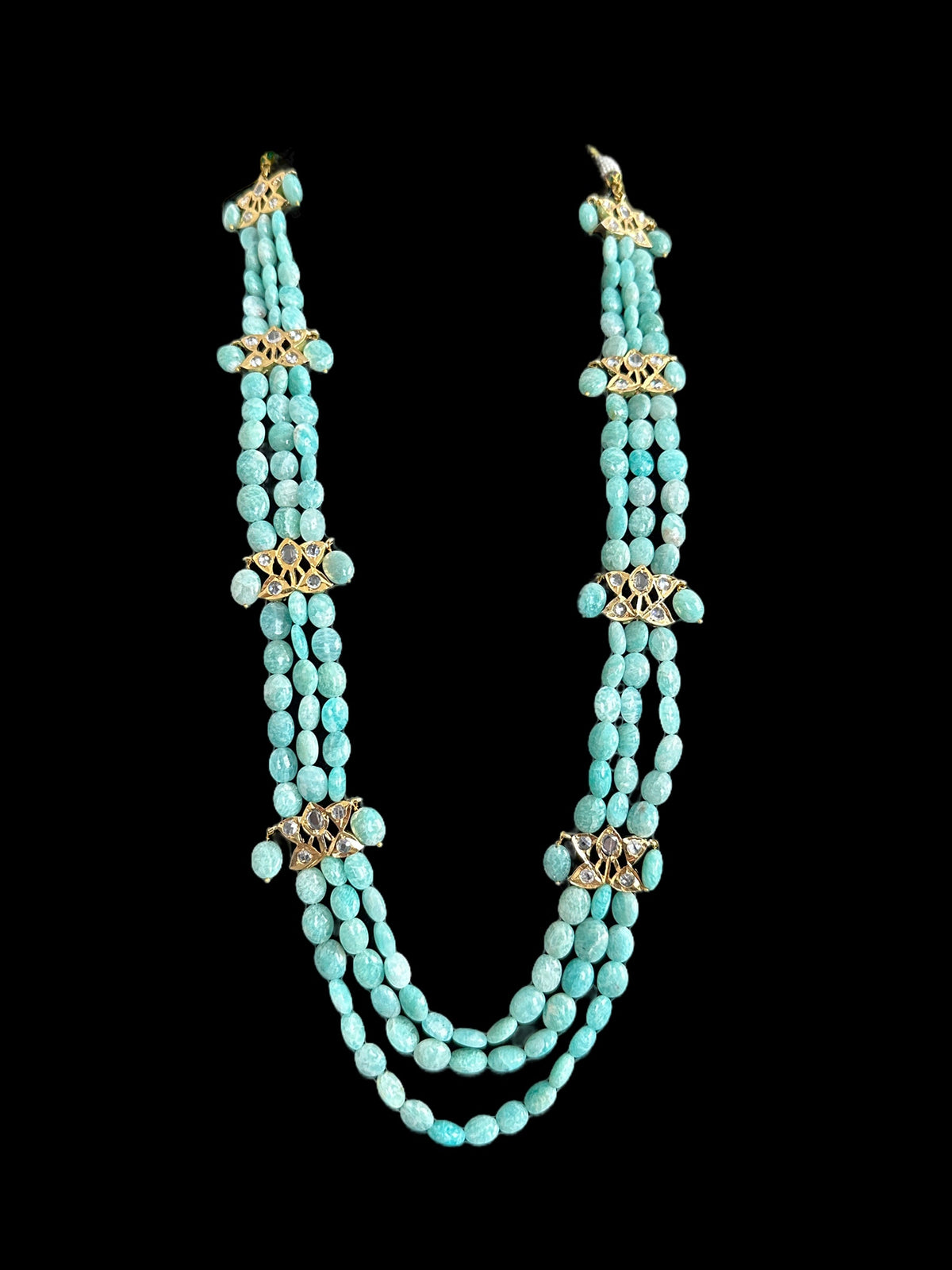 DLN65 turquoise beads Rani haar with earrings ( READY TO SHIP )