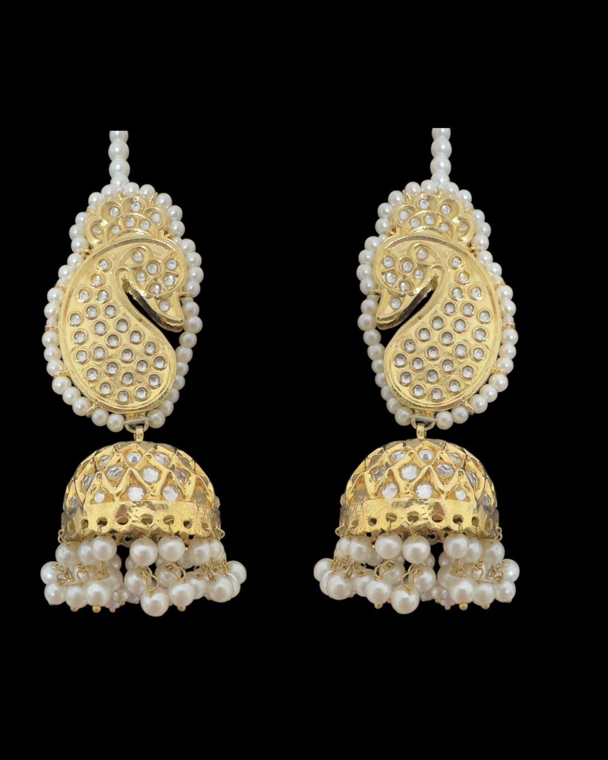 DER158 Samana kundan jhumka ( READY TO SHIP )