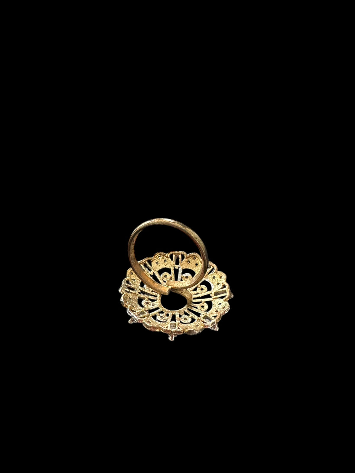 DJR138 Cz gold plated ring - BLUE( READY TO SHIP)