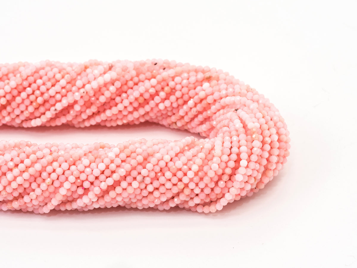 2mm 3mm High Quality Natural Pink Opal Faceted Round Ball Beads, Pink Gemstones Beads,Natural Pink Opal Beads,15.5" Full Strand,SKU#U109