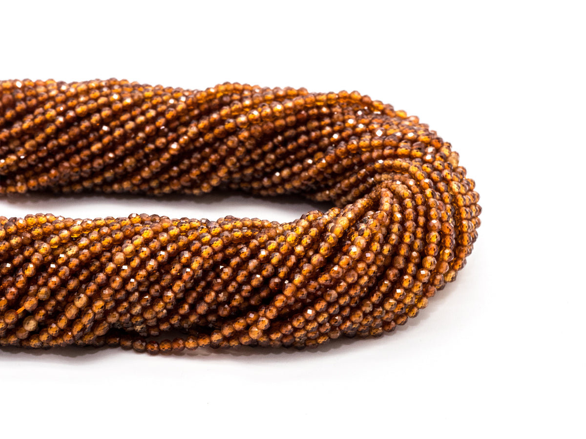 2mm/3mm/4mm Natural Garnet Round Faceted Beads, Brown Gemstones Beads,Garnet Beads,15.5" Full Strand,SKU#U106