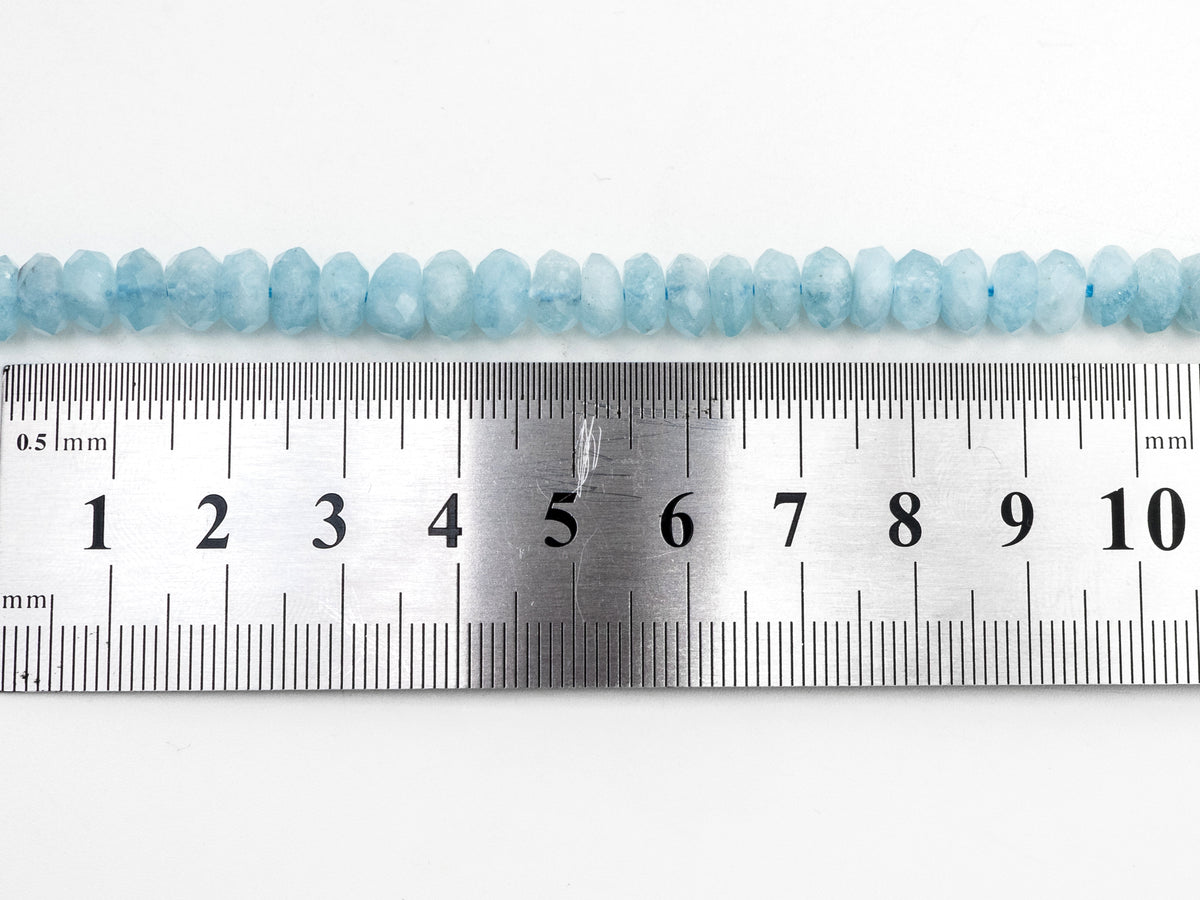 High Quality Natural Aquamarine Rondelle beads, 5x7mm/5x8mm, Faceted Rondelle Gemstone Beads, 15.5inch strand, SKU#U139