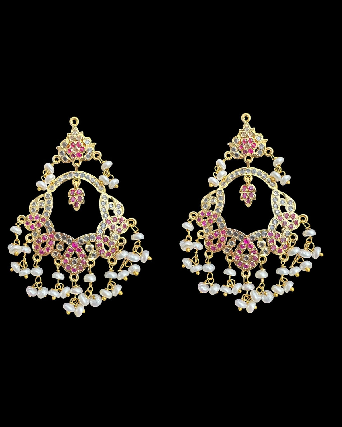 C542 Nishat fresh water pearl choker with earrings -RUBY ( READY TO SHIP )
