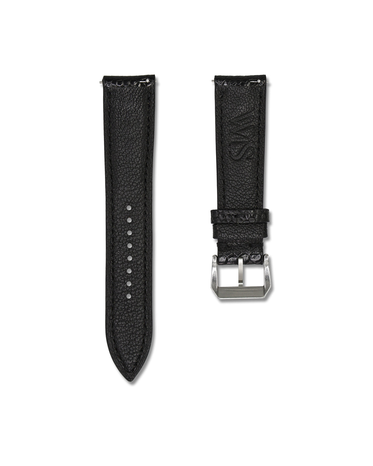 Black Bespoke Ostrich Shin Leather Watch Strap 20mm
