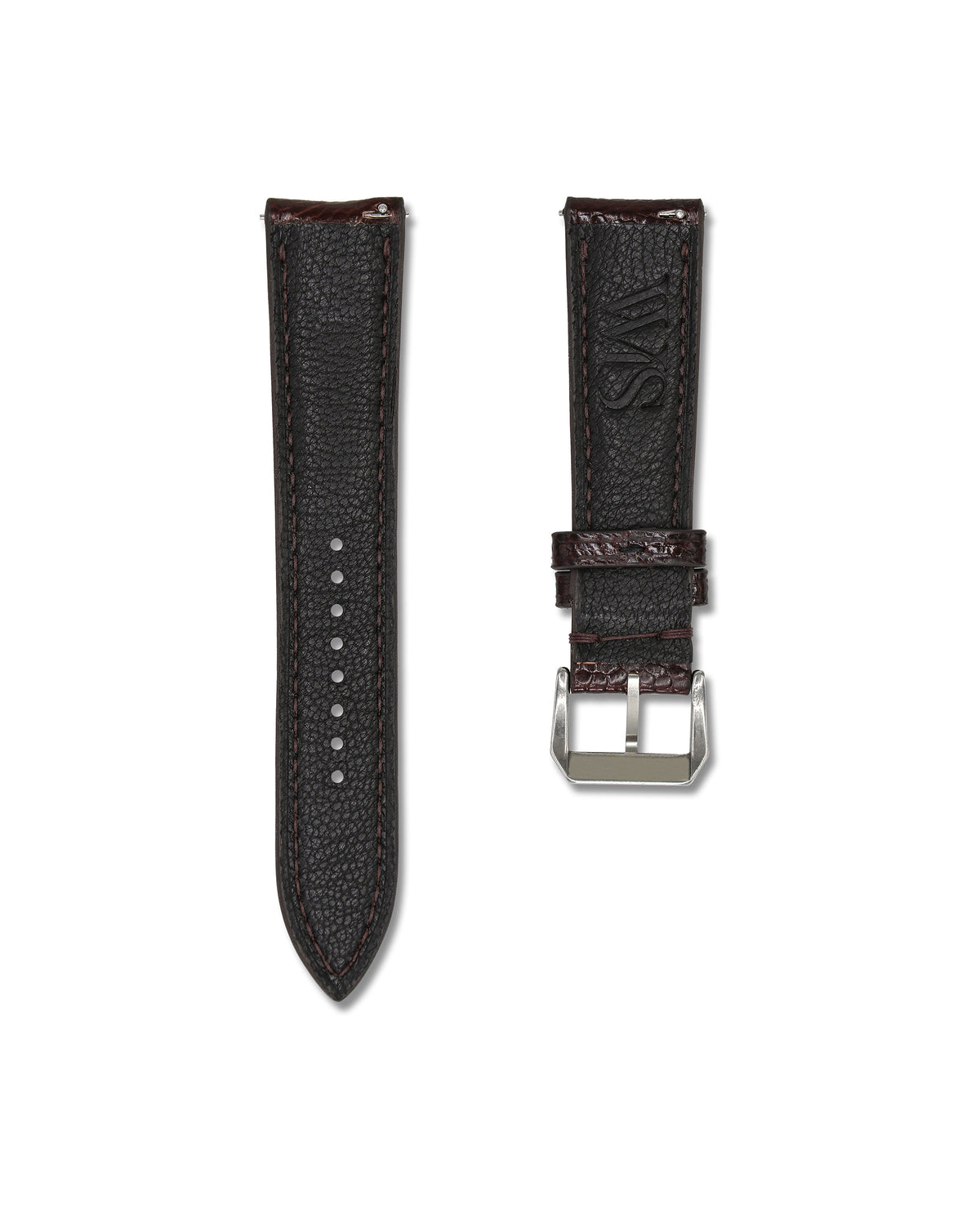 Chocolate Burgundy Brown Bespoke Ostrich Shin Leather Watch Strap 22mm