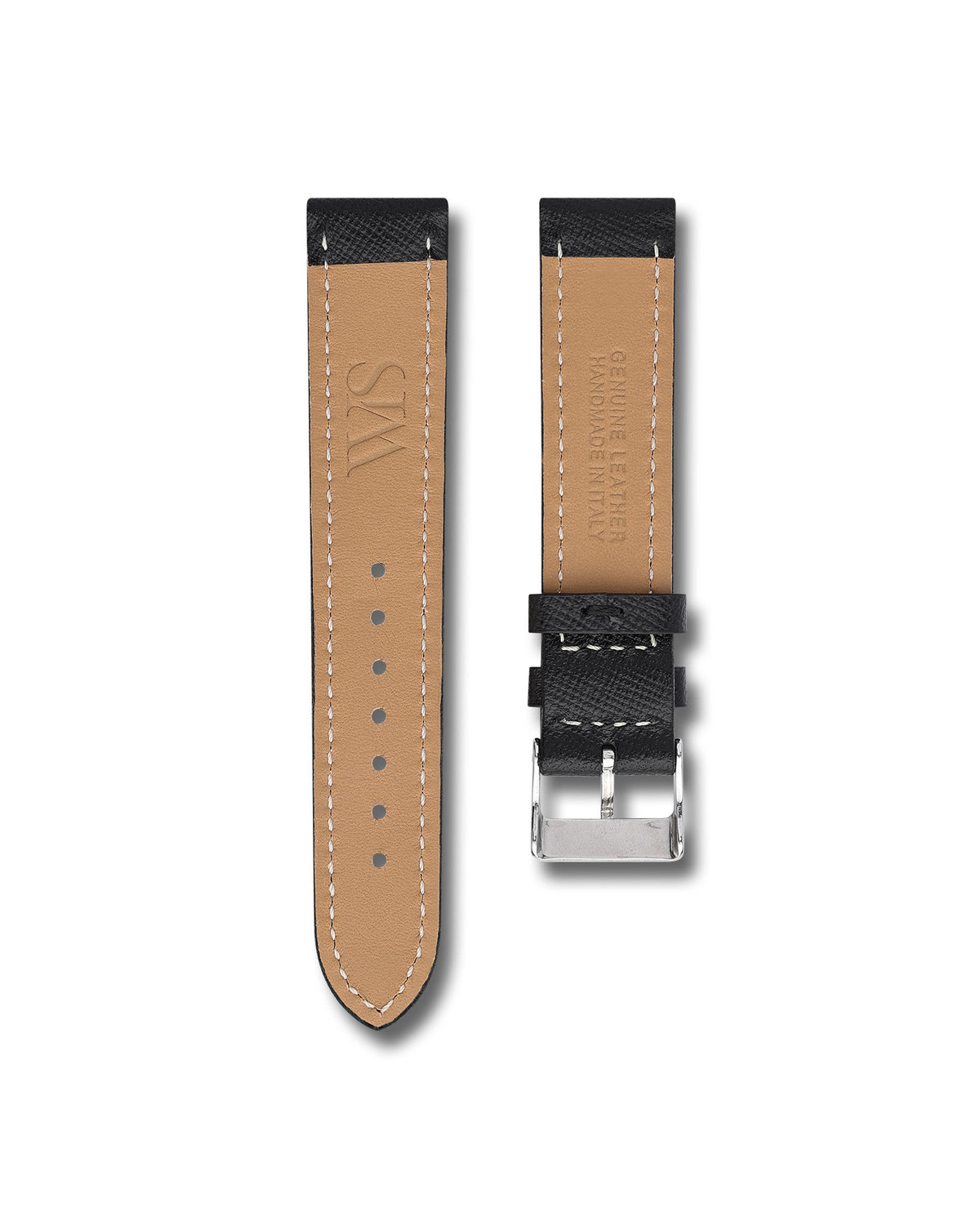 Tuxedo Black Saffiano Leather Watch Strap 22mm